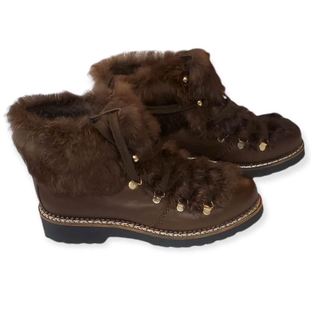 New! Cosmoparis Fur Boots Size 38 or Size 7.5